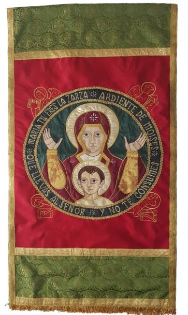 Pano de altar bordado Zarza ardiente